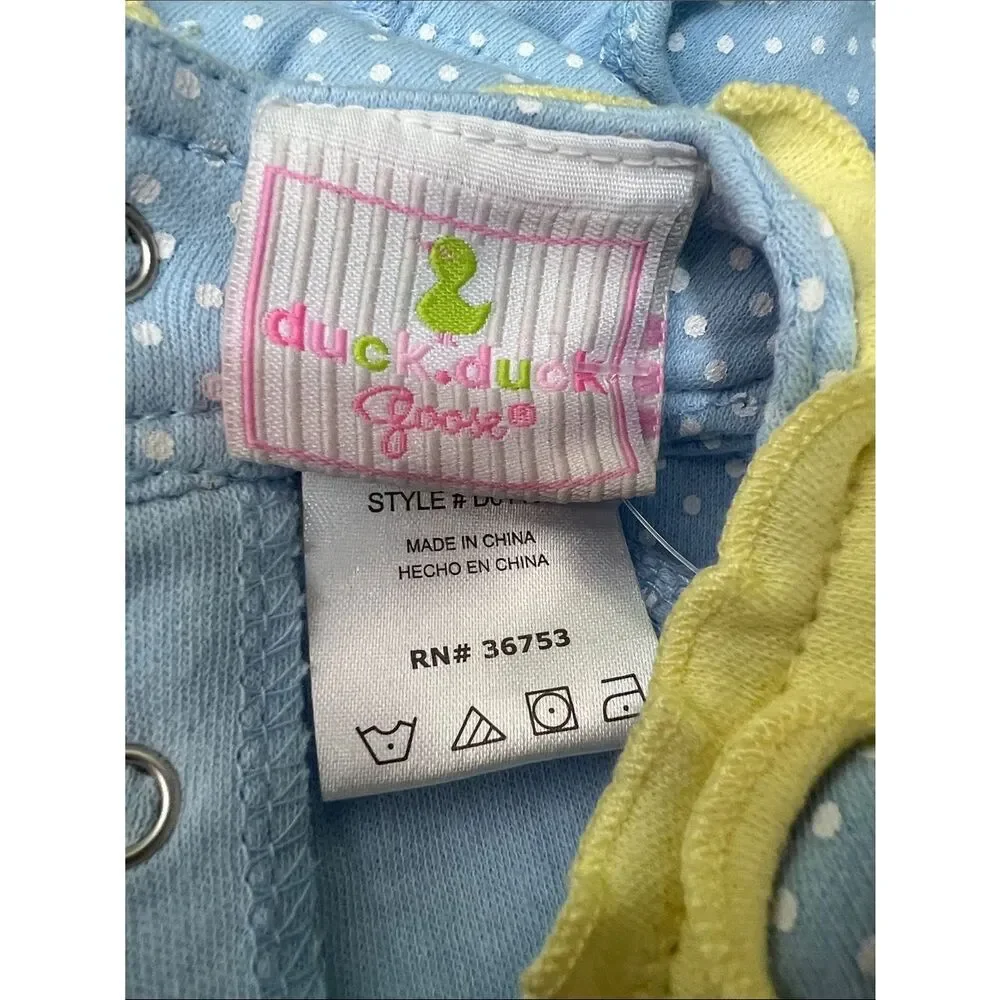 Duck Duck Goose dress with attached bodysuit pink and white with appliqué NWT